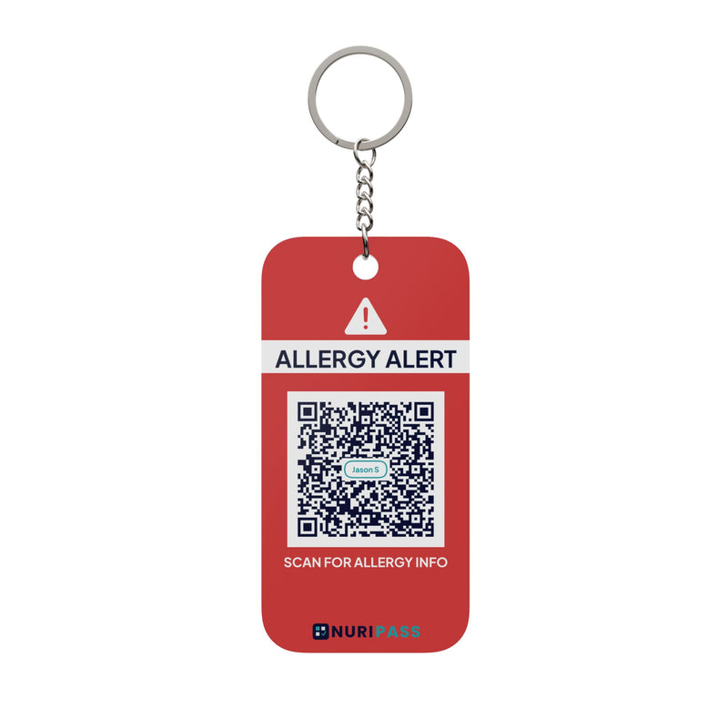 NuriPass Allergy Alert QR Keychain