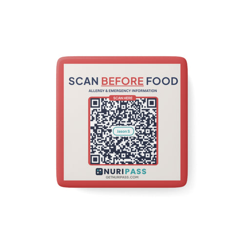 Porcelain Allergy Alert Fridge Magnet