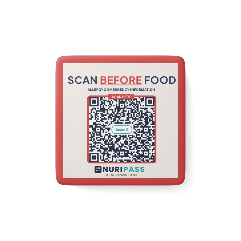 Porcelain Allergy Alert Fridge Magnet
