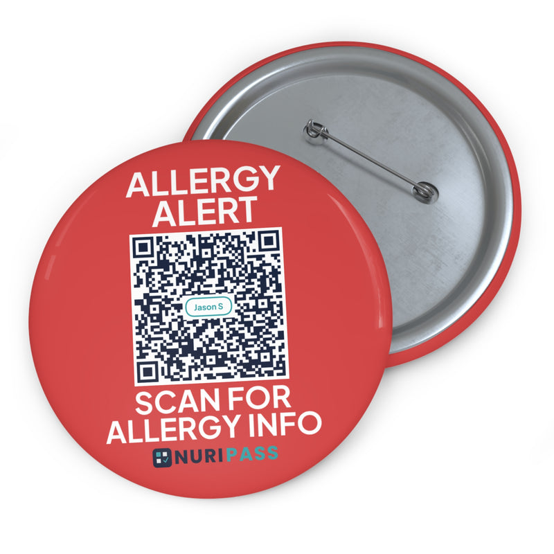 Allergy Alert Button Pin